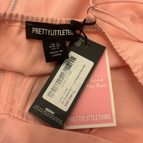 🆕 PrettyLittleThing - Pink Strappy Fishbone Corset Tank Top – Size 8 - Picture 8 of 10